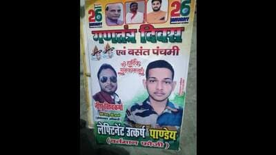 A poster of Utkarsh Pandey put up in Kushinagar