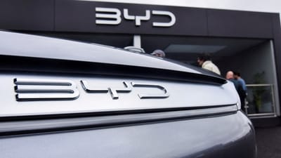 The Atto 3 electric SUV made by Chinese carmaker BYD, at the Fully Charged Live electric vehicle trade show in Farnborough, Britain, (REUTERS)