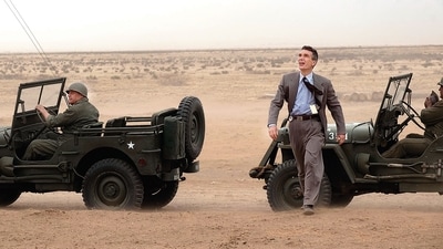 Cillian Murphy in a still from the film Oppenheimer,which is based on J Robert Oppenheimer. (AP) Cillian Murphy in a still from the film Oppenheimer,which is based on J Robert Oppenheimer. (AP)