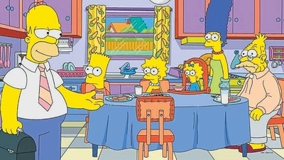 In The Simpsons (1989-) Homer often sincerely wants to do what’s best for Marge, but fails in execution. She leaves him after one couples therapy session. There’s even a short divorce. Strangely, she continues to stay with him. (HT_PRINT) In The Simpsons (1989-) Homer often sincerely wants to do what’s best for Marge, but fails in execution. She leaves him after one couples therapy session. There’s even a short divorce. Strangely, she continues to stay with him. (HT_PRINT)
