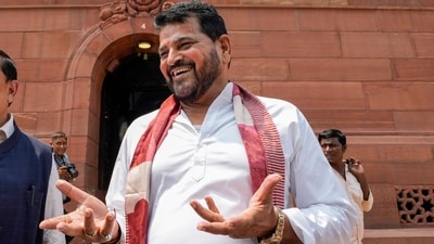 BJP MP Brij Bhushan Sharan Singh during the Monsoon session of Parliament, in New Delhi, Friday, (PTI) BJP MP Brij Bhushan Sharan Singh during the Monsoon session of Parliament, in New Delhi, Friday, (PTI)