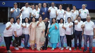 Participants during the awareness campaign organised by non-profit organisation Rotary India in Rohtak on Saturday. (HT Photo)