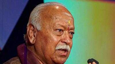 Rashtriya Swayamsevak Sangh (RSS) chief Mohan Bhagwat speaks during the inauguration ceremony of the International Temples Convention and Expo (ITCX-2023), in Varanasi on Saturday. (PTI) Rashtriya Swayamsevak Sangh (RSS) chief Mohan Bhagwat speaks during the inauguration ceremony of the International Temples Convention and Expo (ITCX-2023), in Varanasi on Saturday. (PTI)