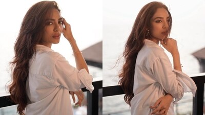 Sobhita Dhulipala shared pictures of herself dressed in a classic white shirt and distressed denim jeans. (Instagram) Sobhita Dhulipala shared pictures of herself dressed in a classic white shirt and distressed denim jeans. (Instagram)