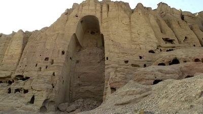 According to the author, the Taliban smashed the sixth-century CE giant statues in 2001 with artillery fire. (File/ NBC news) According to the author, the Taliban smashed the sixth-century CE giant statues in 2001 with artillery fire. (File/ NBC news)