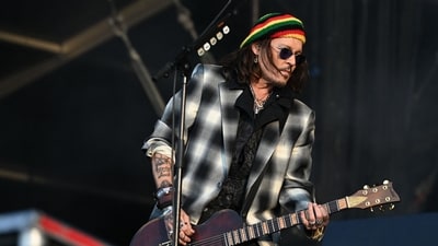 Johnny Depp performs with Hollywood Vampires during the Hellfest Summer Open Air rock festival in Clisson, western France, on June 15. Johnny Depp performs with Hollywood Vampires during the Hellfest Summer Open Air rock festival in Clisson, western France, on June 15.