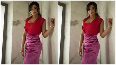 For her stunning look, Rashmika choose an outfit from the shelves of the luxury fashion brand E.STOTT while her styling is done by celerity fashion stylist Ami Patel. (Instagram/@rashmika_mandanna) For her stunning look, Rashmika choose an outfit from the shelves of the luxury fashion brand E.STOTT while her styling is done by celerity fashion stylist Ami Patel. (Instagram/@rashmika_mandanna)