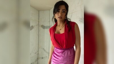 With the help of hairstylist Priyanka Borkar, Rashmika styled her locks into a half updo hairstyle, with a section of her hair left open at the front, beautifully framing her face. (Instagram/@rashmika_mandanna) With the help of hairstylist Priyanka Borkar, Rashmika styled her locks into a half updo hairstyle, with a section of her hair left open at the front, beautifully framing her face. (Instagram/@rashmika_mandanna)