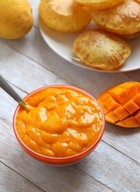 Aamras is made by blending ripe mangoes with milk and sugar, and it's served chilled as a dessert. (Pinterest) Aamras is made by blending ripe mangoes with milk and sugar, and it's served chilled as a dessert. (Pinterest)