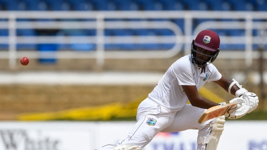 Kraigg Brathwaite led West Indies' vigilance for much of the first half of the day. The West Indies captain scored 75 runs in 235 balls before falling to a stunner of a delivery from Ashwin.&nbsp;(AFP)