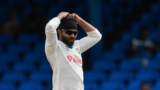 Ravindra Jadeja was India's highest wicket taker with two scalps. He also ended the day with an economy of 1.48 in 25 overs.&nbsp;(AFP)