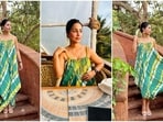 Hina Khan enjoys her time in Goa wearing a flared green and yellow dress radiating tropical vibes. Hina Khan enjoys her time in Goa wearing a flared green and yellow dress radiating tropical vibes.