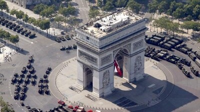 A file photo of the Arc de Triomphe at the start of the Champs Elysees during the Bastille Day parade in Paris. (Reuters Photo) A file photo of the Arc de Triomphe at the start of the Champs Elysees during the Bastille Day parade in Paris. (Reuters Photo)