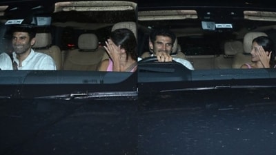 Aditya Roy Kapur and Ananya Panday in Mumbai on Saturday. Aditya Roy Kapur and Ananya Panday in Mumbai on Saturday.