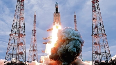Chandrayaan-3 was launched from the Satish Dhawan Space Centre in Sriharikota on Friday, on board the LVM-3 rocket. (ISRO) Chandrayaan-3 was launched from the Satish Dhawan Space Centre in Sriharikota on Friday, on board the LVM-3 rocket. (ISRO)