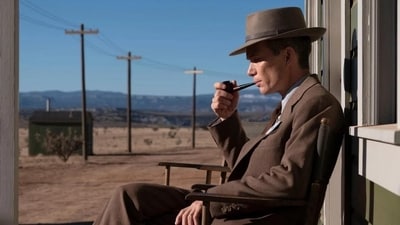 Cillian Murphy plays the porkpie hat- and cigar-loving physicist J Robert Oppenheimer. Cillian Murphy plays the porkpie hat- and cigar-loving physicist J Robert Oppenheimer.
