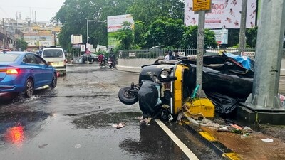 One person went missing in Navsari city on Saturday. "Our 40 teams are present at the spot...No loss of life reported, but one person is missing, search is underway", said Amit Prakash Yadav, collector, Navsari on Saturday. (PTI)