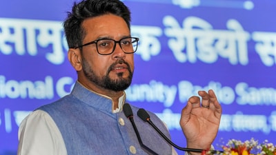 Union Information and Broadcasting Minister Anurag Thakur. (PTI)