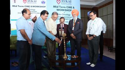 Punjab health minister Balbir Singh with other officials during the workshop in Ludhiana. (HT Photo)