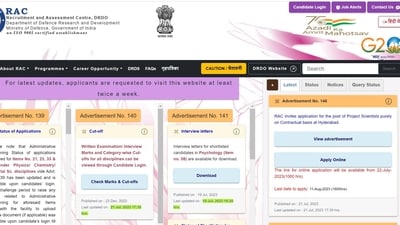 DRDO recruitment 2023: Apply for 55 Project Scientist posts at rac.gov.in DRDO recruitment 2023: Apply for 55 Project Scientist posts at rac.gov.in