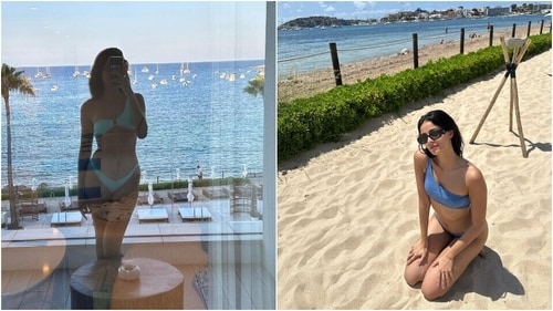 Ananya Panday in two bikinis while holidaying in Ibiza with Aditya Roy Kapur. (Instagram) Ananya Panday in two bikinis while holidaying in Ibiza with Aditya Roy Kapur. (Instagram)