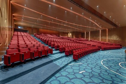 Equivalent to three PVR theatres combined, this grand amphitheatre sets the stage for performances, cultural shows, and entertainment events, captivating the audience with its mesmerising ambience. Equivalent to three PVR theatres combined, this grand amphitheatre sets the stage for performances, cultural shows, and entertainment events, captivating the audience with its mesmerising ambience.