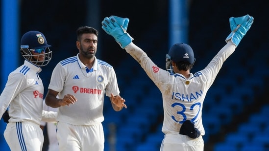 Ravichandran Ashwin struck twice as India restricted West Indies to 76/2 at Stumps, on Day 4 of their ongoing second Test match.(AFP)