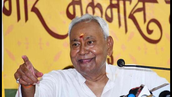 The meeting between chief minister Nitish Kumar and finance minister Vijay Kumar Choudhary assumes significance amid cabinet expansion speculations. (HT Photo)