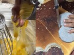 Snapshot of cakes being made in a factory.