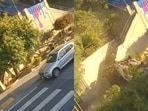A video that is now viral shows a car getting plunged over the stairs at 19th and Sanchez Streets (Julia Brown screenshots/YouTube) A video that is now viral shows a car getting plunged over the stairs at 19th and Sanchez Streets (Julia Brown screenshots/YouTube)