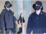 Jungkook of BTS shows the trendiest way to upgrade flared leather pants with his latest airport appearance. Jungkook of BTS shows the trendiest way to upgrade flared leather pants with his latest airport appearance.