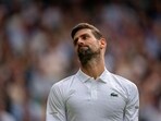 Novak Djokovic (SRB) reacts to a point during the men’s singles final against Carlos Alcaraz (ESP) 