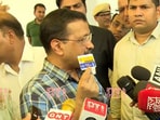 Delhi CM Arvind Kejriwal after visiting RO plants in the Mayapuri area.