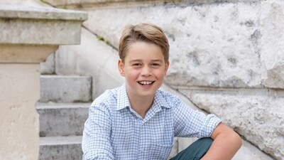 Britain's Prince George poses ahead of his tenth birthday. (Reuters)