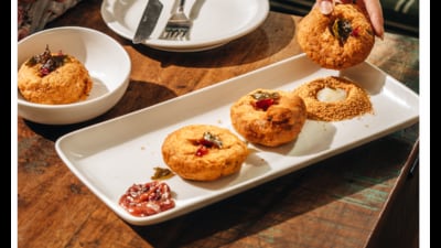 Café Delhi Heights, Delhi includes cranberry braw papaya chaat and all things cranberries Café Delhi Heights, Delhi includes cranberry braw papaya chaat and all things cranberries