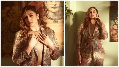 Huma Qureshi, who is basking on the success of her recent release Tarla, once again took to her Instagram handle to share photos of herself in a chic pantsuit. (Instagram/@iamhumaq) Huma Qureshi, who is basking on the success of her recent release Tarla, once again took to her Instagram handle to share photos of herself in a chic pantsuit. (Instagram/@iamhumaq)