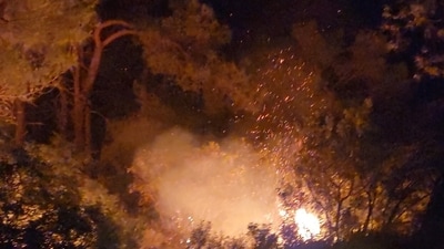 Greece Wildfire: Smoke rises from a wildfire on the island of Rhodes, Greece. (Reuters)