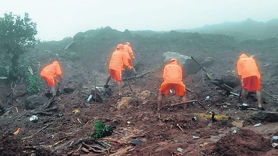 NDRF calls off rescue operation in Raigad landslides on Sunday. (AFP) NDRF calls off rescue operation in Raigad landslides on Sunday. (AFP)