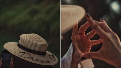 Samantha also shared a close-up picture of her straw hat, which she styled with the mini-length jumpsuit. The beige accessory features a black ribbon embellishment and the words 'Dream On' embroidered on top. The hat has become a favourite accessory of your favourite celebrities during beach getaways. So, take inspiration from Samantha, and invest in one. (Instagram) Samantha also shared a close-up picture of her straw hat, which she styled with the mini-length jumpsuit. The beige accessory features a black ribbon embellishment and the words 'Dream On' embroidered on top. The hat has become a favourite accessory of your favourite celebrities during beach getaways. So, take inspiration from Samantha, and invest in one. (Instagram)