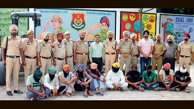 The accused in police custody in Ludhiana. (HT PHOTO) The accused in police custody in Ludhiana. (HT PHOTO)