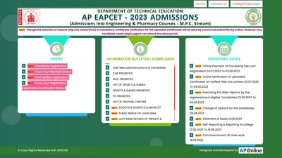 AP EAMCET/EAPCET counselling 2023 registration begins on eapcet-sche.aptonline.in/EAPCET AP EAMCET/EAPCET counselling 2023 registration begins on eapcet-sche.aptonline.in/EAPCET