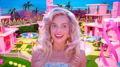 Margot Robbie in a still from Barbie. Margot Robbie in a still from Barbie.