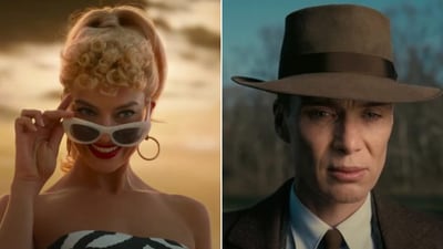 Margot Robbie in Barbie (left) and Cillian Murphy in a still from Oppenheimer. (FIle) Margot Robbie in Barbie (left) and Cillian Murphy in a still from Oppenheimer. (FIle)