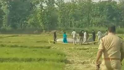 Fuel tank-like looking parts of IAF aircraft was found in a farm field in Uttar Pradesh.