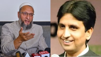 AIMIM chief Asaduddin Owaisi and poet-politician Kumar Vishwas. AIMIM chief Asaduddin Owaisi and poet-politician Kumar Vishwas.