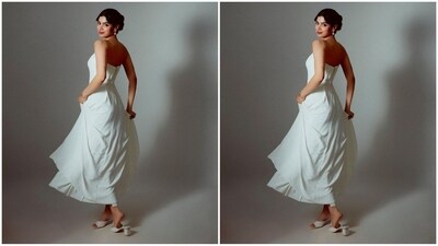 For her look, Khushi chose a white dress from the clothing brand Dalida Ayach boutique featuring no sleeves, a backless pattern, fitted bust and flared bottom. (Instagram/@tanghavri) For her look, Khushi chose a white dress from the clothing brand Dalida Ayach boutique featuring no sleeves, a backless pattern, fitted bust and flared bottom. (Instagram/@tanghavri)