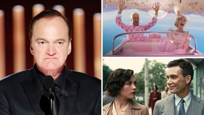 Quentin Tarantino was seen doing the Barbenheimer movie watch. Quentin Tarantino was seen doing the Barbenheimer movie watch.