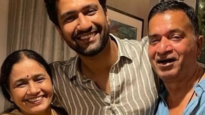 Vicky Kaushal with his parents Veena and Sam Kaushal Vicky Kaushal with his parents Veena and Sam Kaushal
