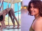 Samantha Ruth Prabhu aces Downward Dog pose during Aerial Yoga class in Bali. Samantha Ruth Prabhu aces Downward Dog pose during Aerial Yoga class in Bali.