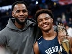 LeBron James with son Bronny LeBron James with son Bronny